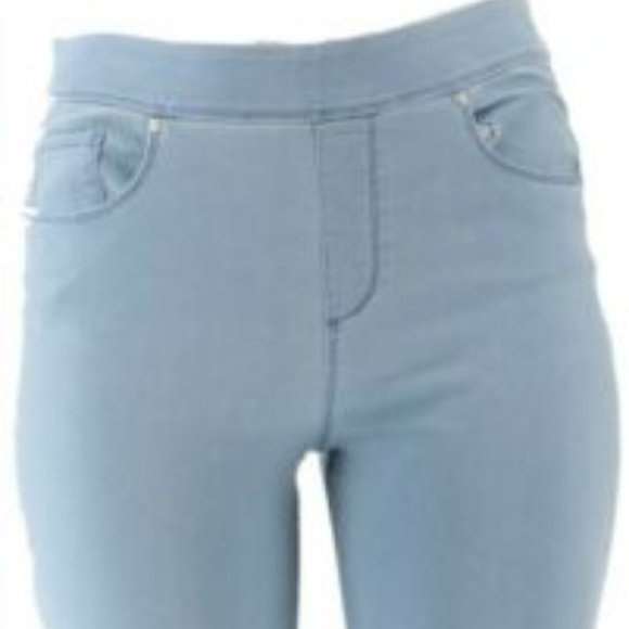 NWT MARTHA STEWART ZIP ANKLE JEANS LIGHT INDIGO - Picture 2 of 14